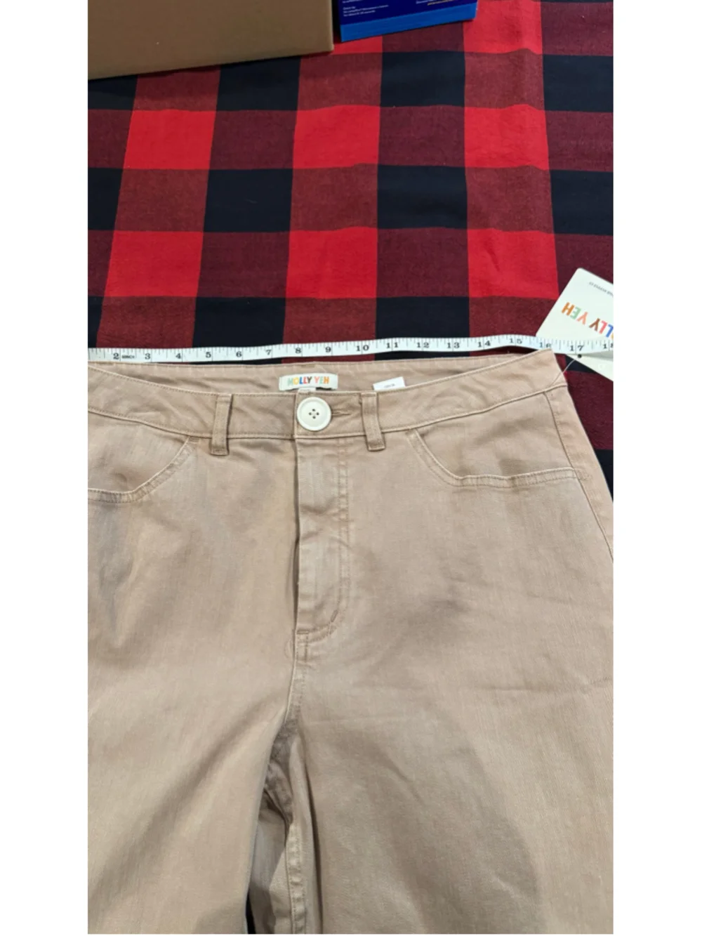 Women's Molly Yeh Wide Leg Jeans Beige Size 12